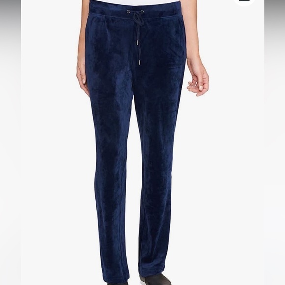 Gloria Vanderbilt Jemma Navy Sapphire Velour Pants Size XS - Picture 1 of 9